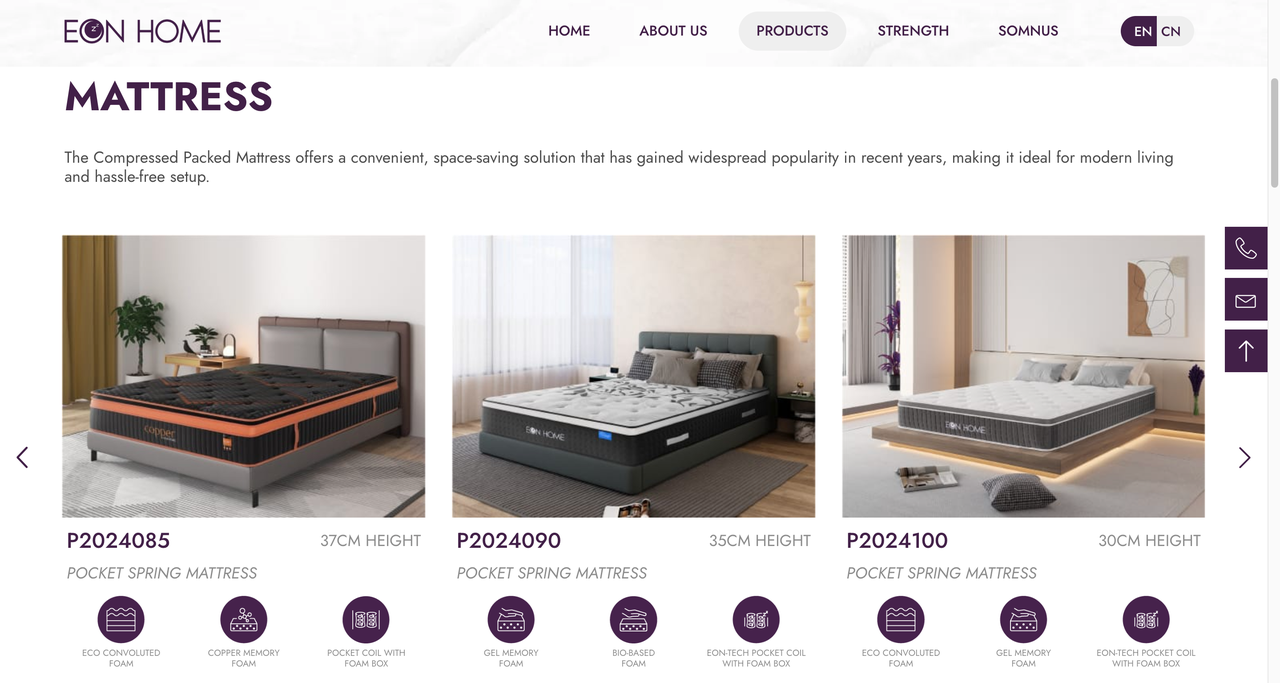 eon-home. com宜奥家居英文官网产品页