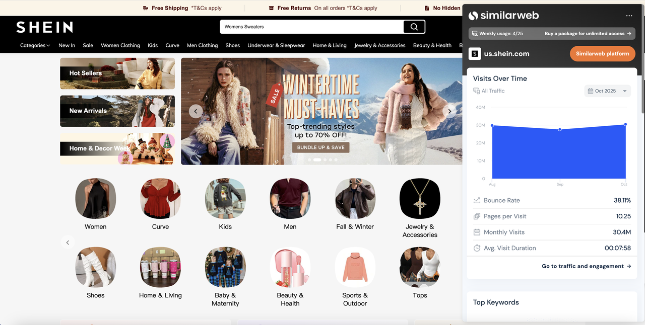 Similarweb 网站流量分析