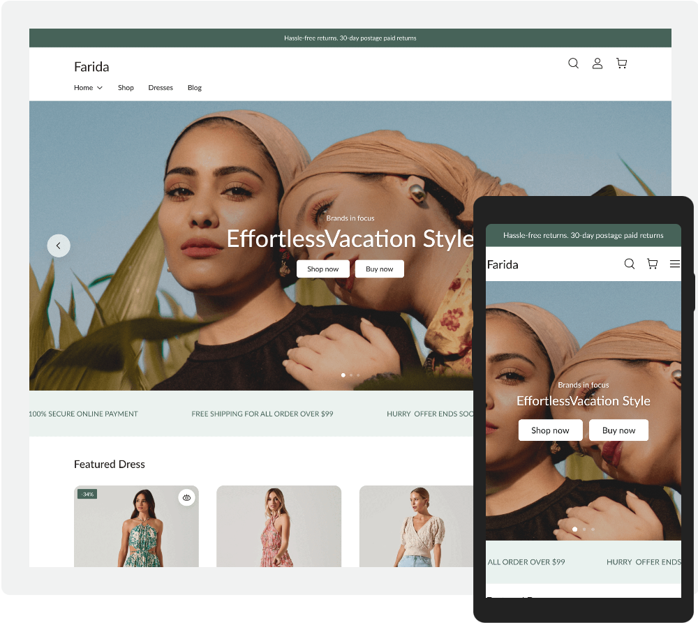 店匠Shoplazza Farida 主题